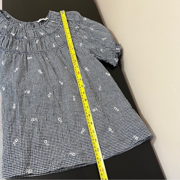 Madewell Embroidered Gingham Shirred Puff Sleeve Top - Picture 16 of 16